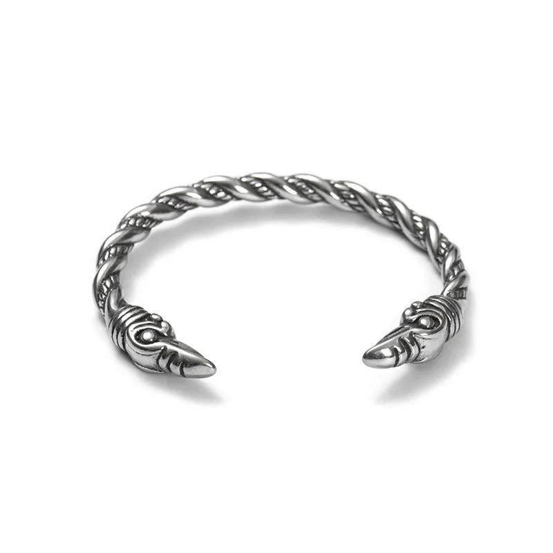 Men's titanium steel Viking bracelet in minimalist style, electroplate finish