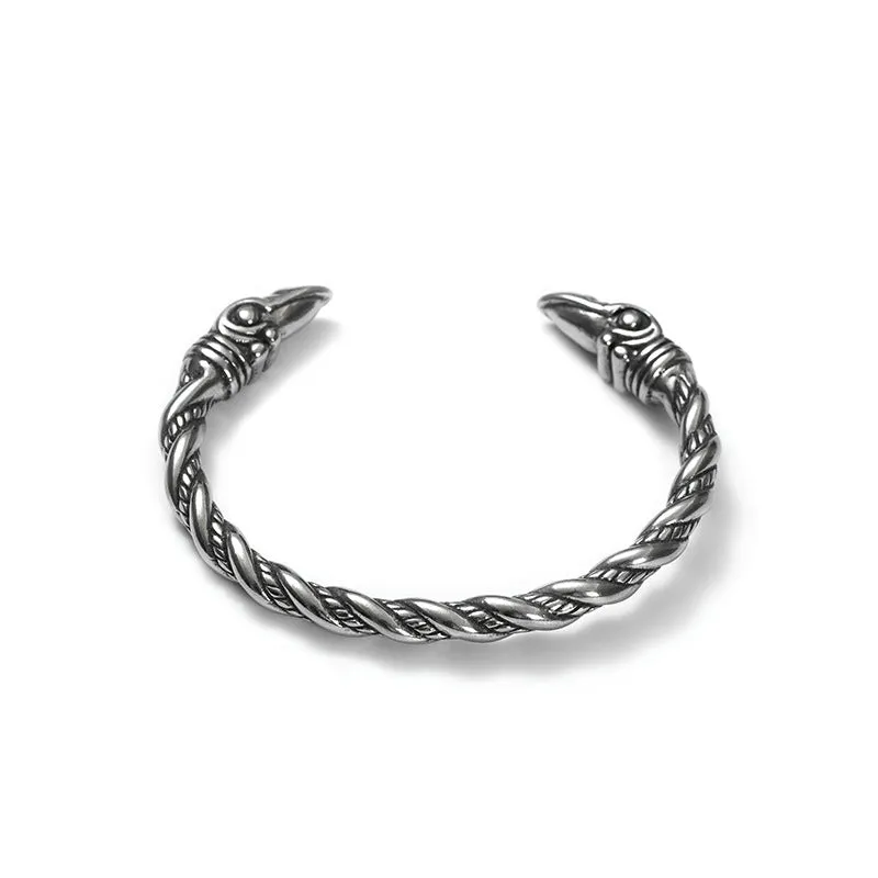 Men's titanium steel Viking bracelet in minimalist style, electroplate finish