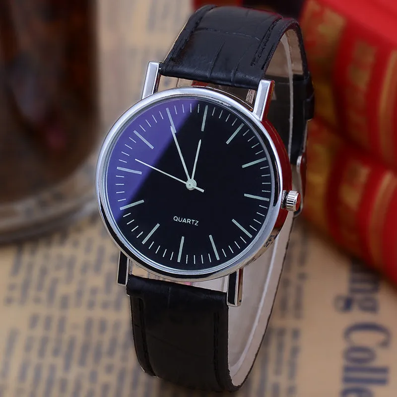 Fashion quartz watch bowl watch with 38mm dial, blue light glass mirror, and black strap