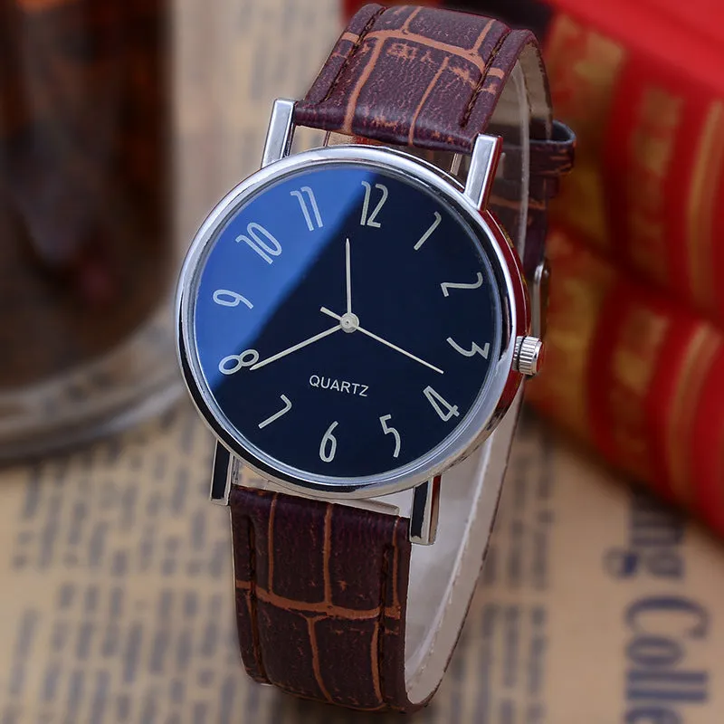Fashion quartz watch bowl watch with 38mm dial, blue light glass mirror, and black strap