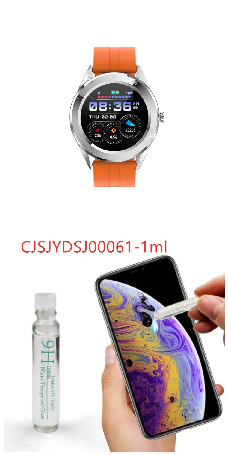 Information reminder pedometer watch with heart rate monitoring, 1.2 inch screen, silicone strap, black colour