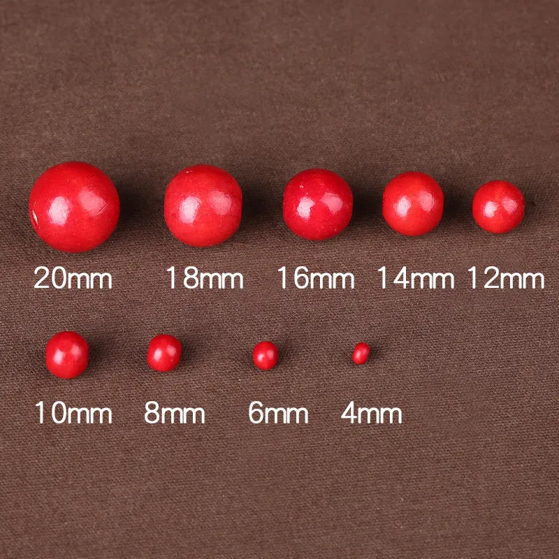 Loose wooden beads in red sandalwood and huanghuali in various sizes for DIY jewellery making