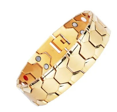 Health Energy 4 IN 1 Magnetic Titanium Bracelet black 210mm with 2500GS neodymium magnets