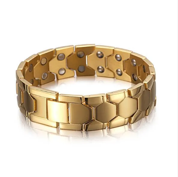Health Energy 4 IN 1 Magnetic Titanium Bracelet black 210mm with 2500GS neodymium magnets