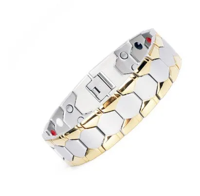Health Energy 4 IN 1 Magnetic Titanium Bracelet black 210mm with 2500GS neodymium magnets