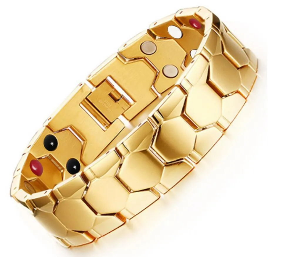 Health Energy 4 IN 1 Magnetic Titanium Bracelet black 210mm with 2500GS neodymium magnets