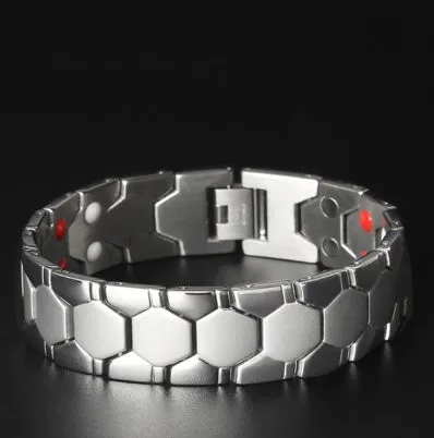 Health Energy 4 IN 1 Magnetic Titanium Bracelet black 210mm with 2500GS neodymium magnets