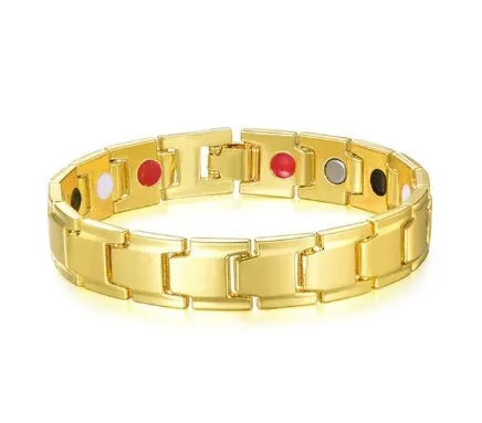 Health Energy 4 IN 1 Magnetic Titanium Bracelet black 210mm with 2500GS neodymium magnets