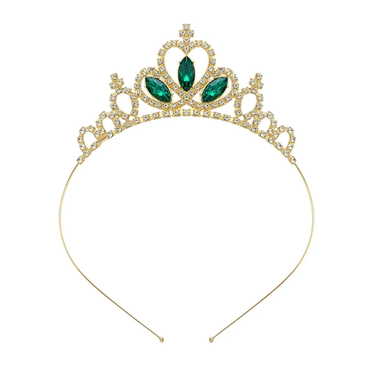 Girl's alloy princess crown with electroplated finish and crystal diamond decorations for birthday parties