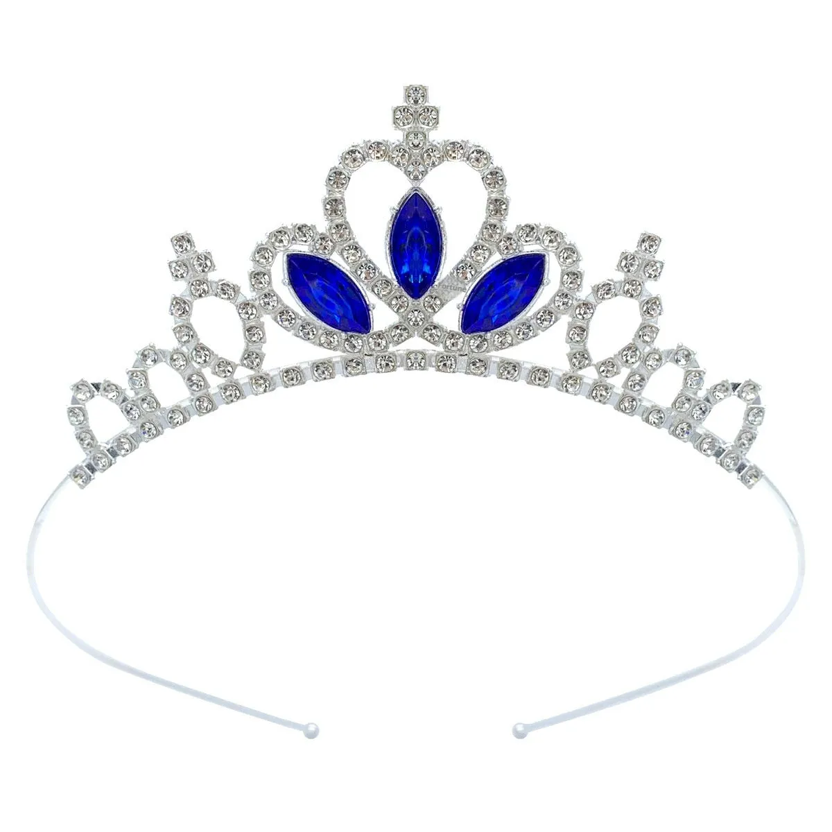 Girl's alloy princess crown with electroplated finish and crystal diamond decorations for birthday parties