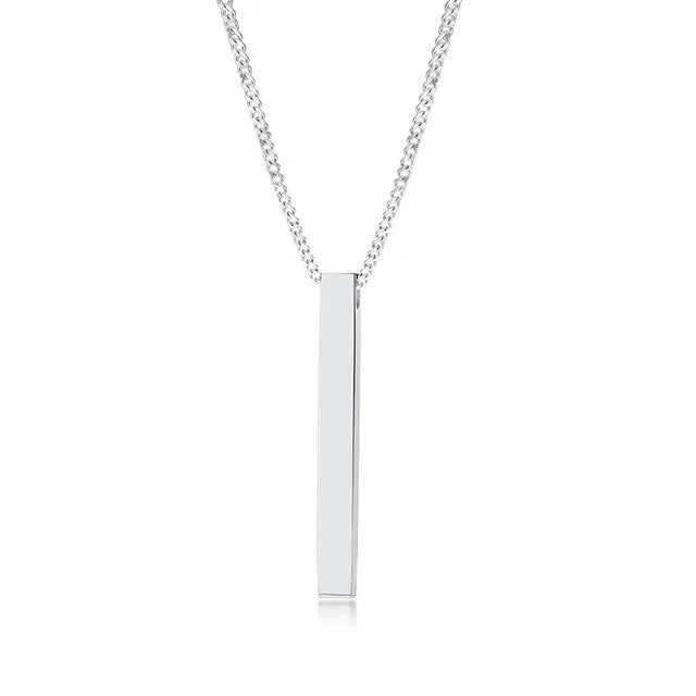 Crystal necklace for men with alloy silver pad finish in European American style