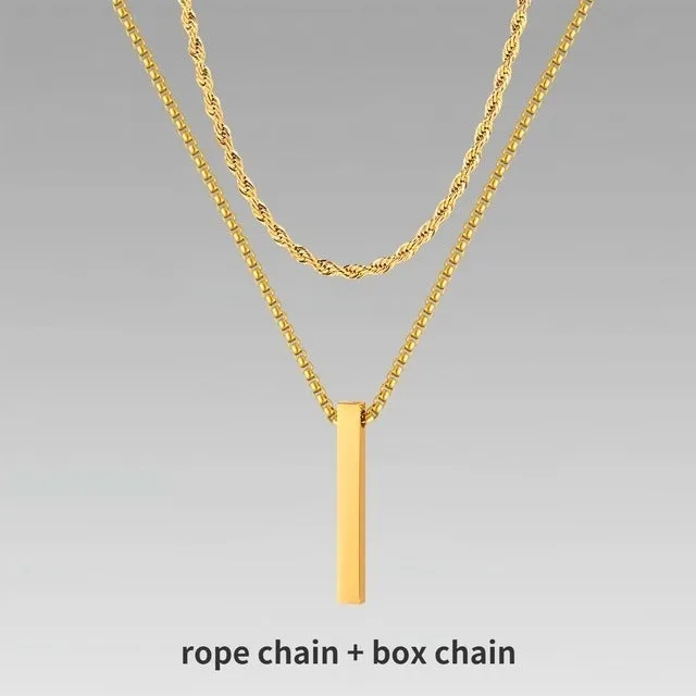 Crystal necklace for men with alloy silver pad finish in European American style