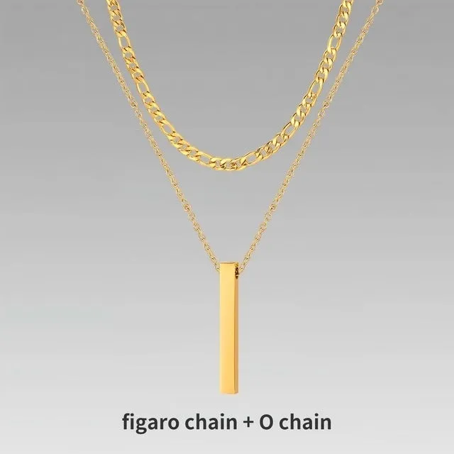 Crystal necklace for men with alloy silver pad finish in European American style