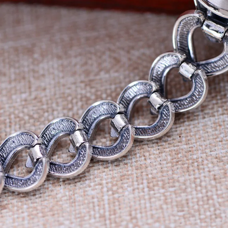 Love Thai Silver heart-shaped diamond processing women's bracelet watch in Photo Colour