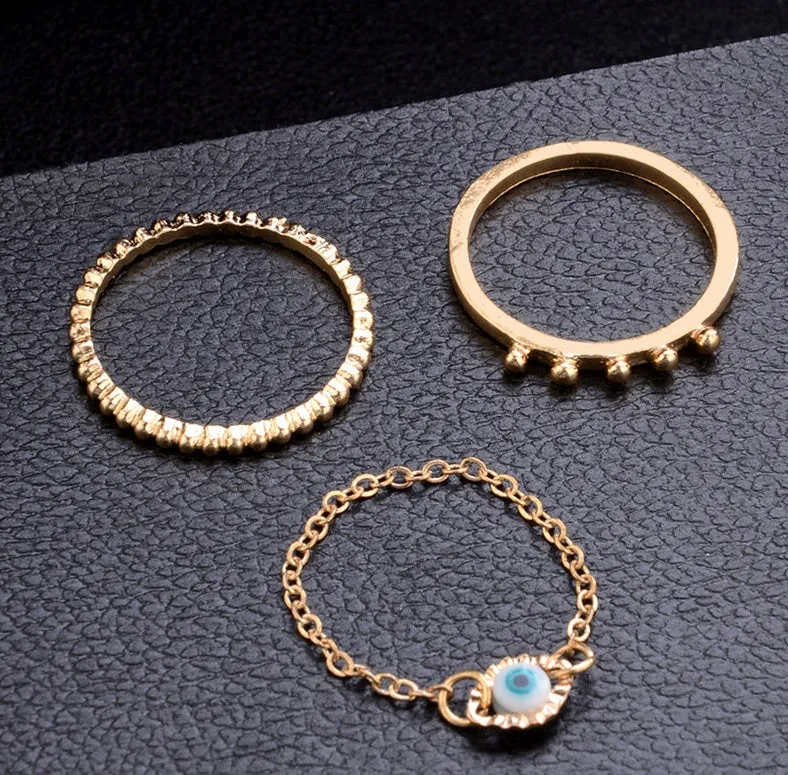 Adjustable alloy joint ring set with open cuff design, one ring in silver-tone finish