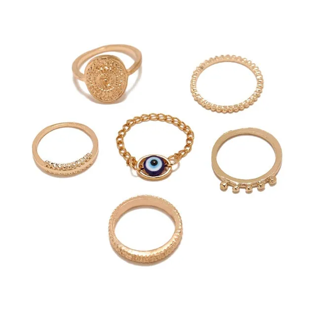 Adjustable alloy joint ring set with open cuff design, one ring in silver-tone finish
