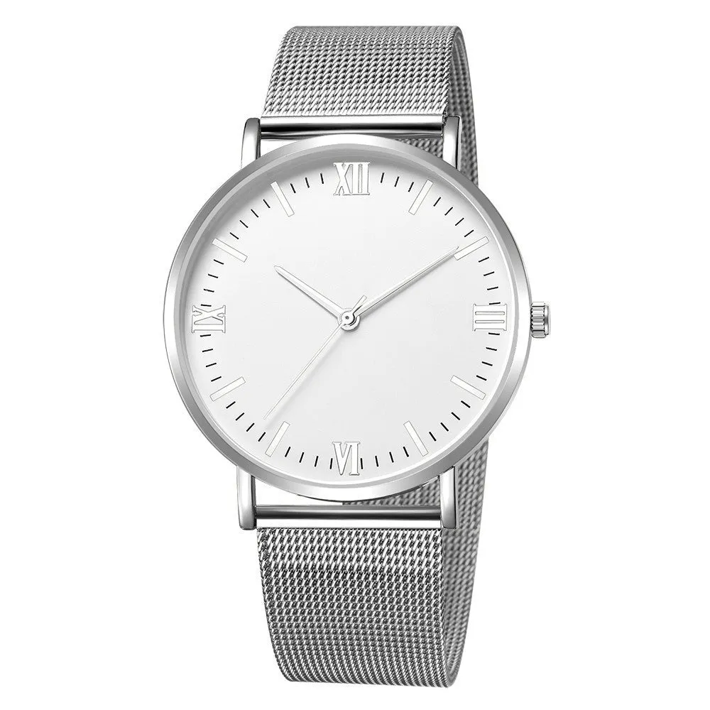 Men's casual quartz watch with round alloy case, mineral glass, pointer and number display, 40mm dial, available in all black