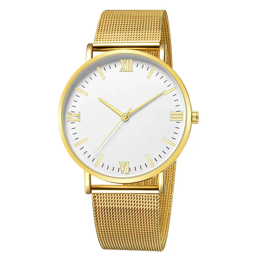 Men's casual quartz watch with round alloy case, mineral glass, pointer and number display, 40mm dial, available in all black