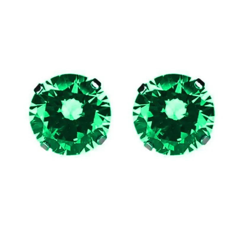 Titanium alloy double-headed navel stud with zircon accents in various colours and lengths.