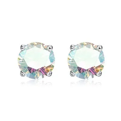 Titanium alloy double-headed navel stud with zircon accents in various colours and lengths.