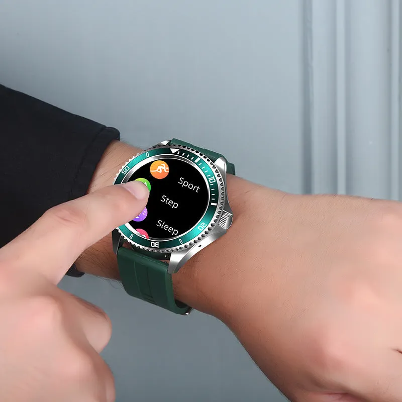 Z69 multifunctional reminder bracelet with blue silicone strap and 1.3-inch OLED touch screen showing step count