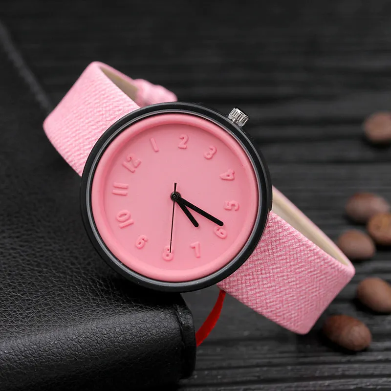 Creative ladies quartz watch with alloy dial and PU leather strap, white colour option, on display