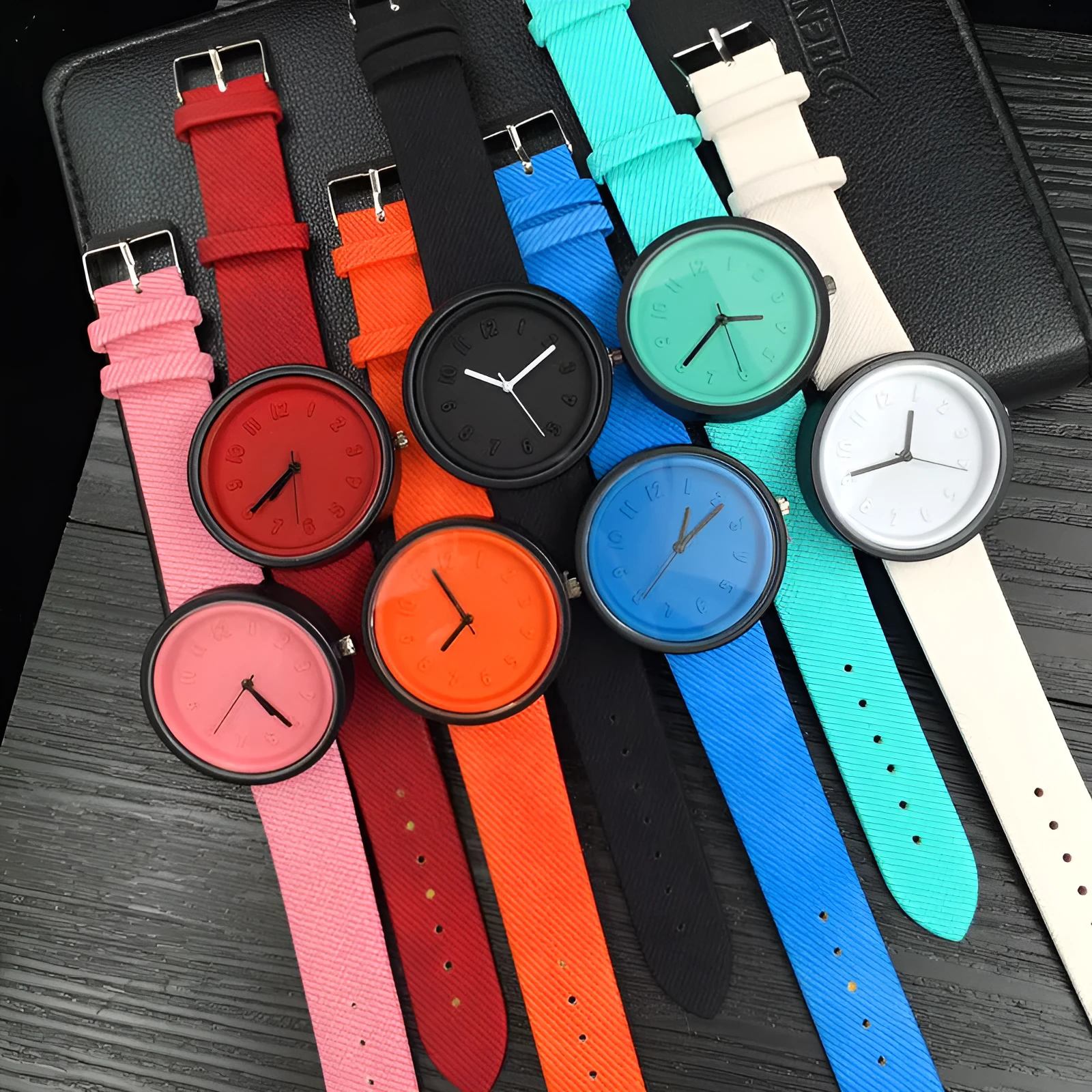 Creative ladies quartz watch with alloy dial and PU leather strap, white colour option, on display