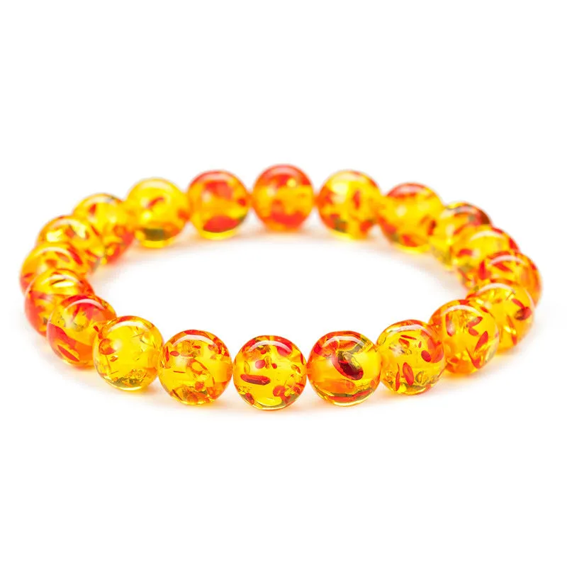 Natural crystal bracelet with 10mm clear beads on 19cm circumference elastic cord
