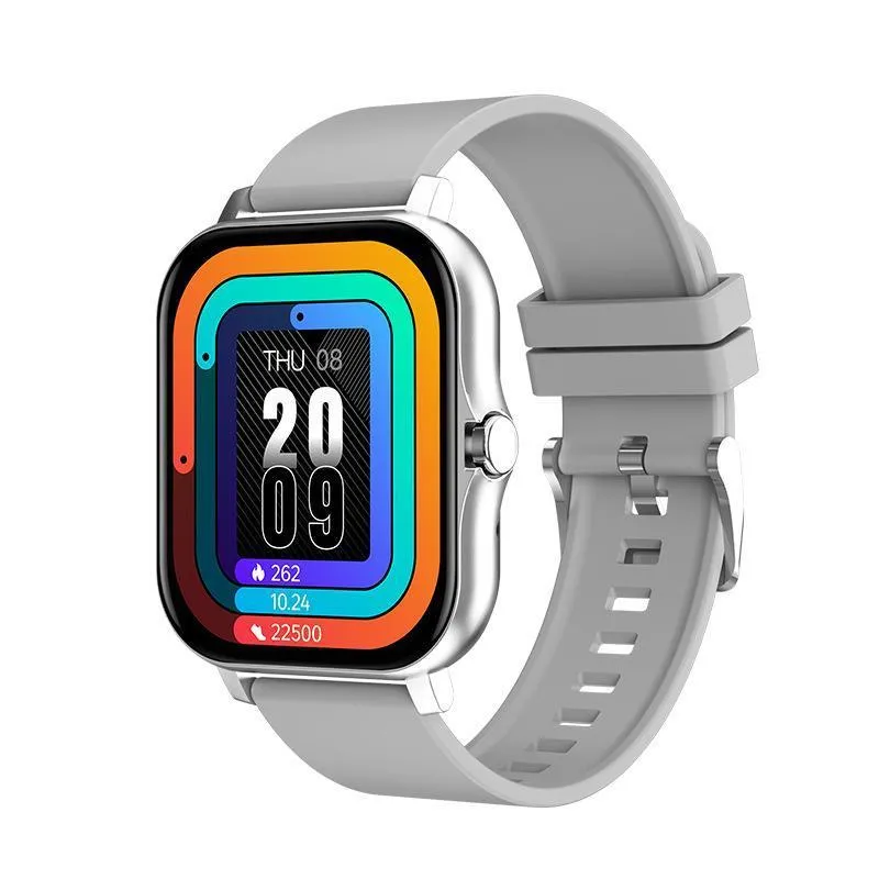 Custom dial smart watch with Bluetooth calling, 1.69inch IPS screen, zinc alloy frame, silicone strap, multiple colours