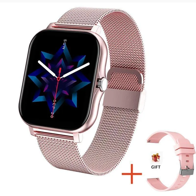 Custom dial smart watch with Bluetooth calling, 1.69inch IPS screen, zinc alloy frame, silicone strap, multiple colours