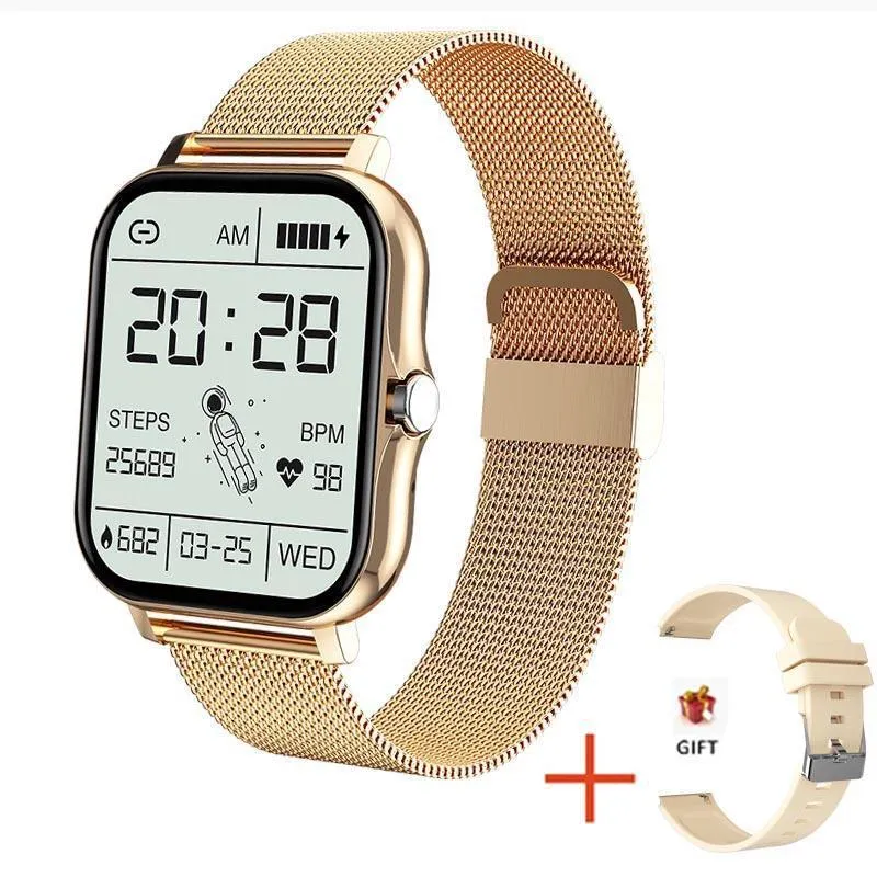 Custom dial smart watch with Bluetooth calling, 1.69inch IPS screen, zinc alloy frame, silicone strap, multiple colours