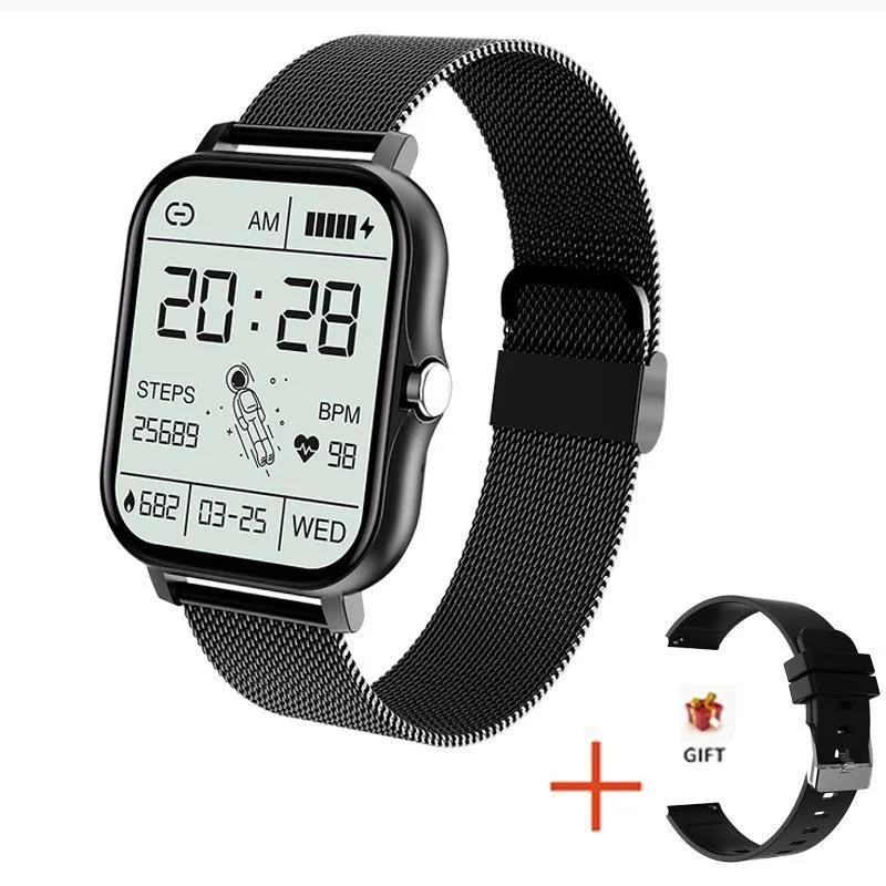 Custom dial smart watch with Bluetooth calling, 1.69inch IPS screen, zinc alloy frame, silicone strap, multiple colours