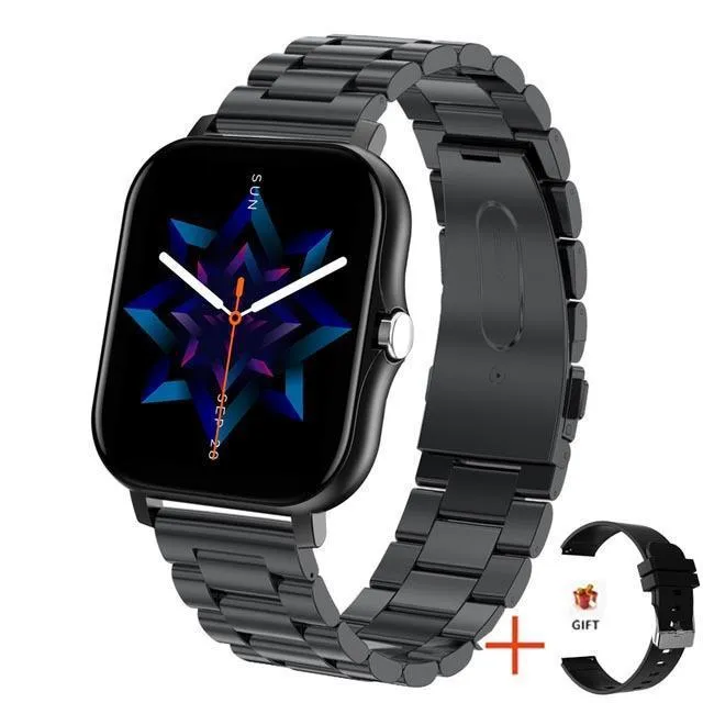 Custom dial smart watch with Bluetooth calling, 1.69inch IPS screen, zinc alloy frame, silicone strap, multiple colours