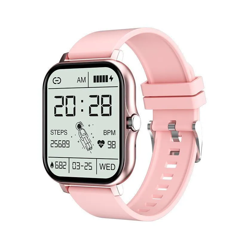 Custom dial smart watch with Bluetooth calling, 1.69inch IPS screen, zinc alloy frame, silicone strap, multiple colours