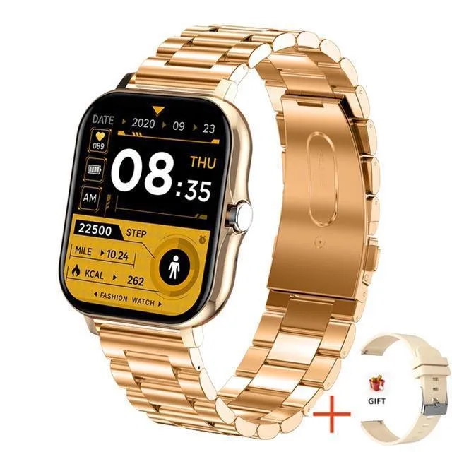 Custom dial smart watch with Bluetooth calling, 1.69inch IPS screen, zinc alloy frame, silicone strap, multiple colours
