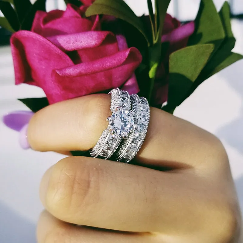 Silver wedding ring on finger, plain metal band, size adjustable from 5 to 10
