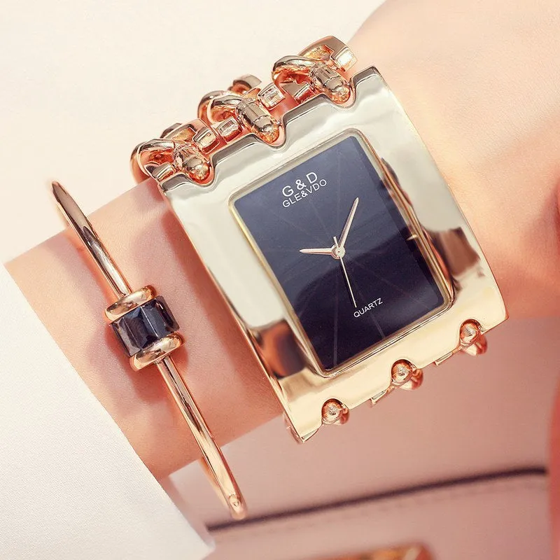 Womens quartz watch with stainless steel strap, 40mm silver dial, and analogue display