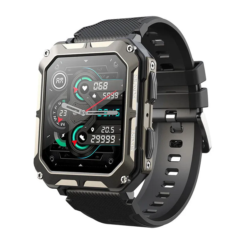 Military green heart rate Bluetooth smart bracelet with TFT screen and touch button on display