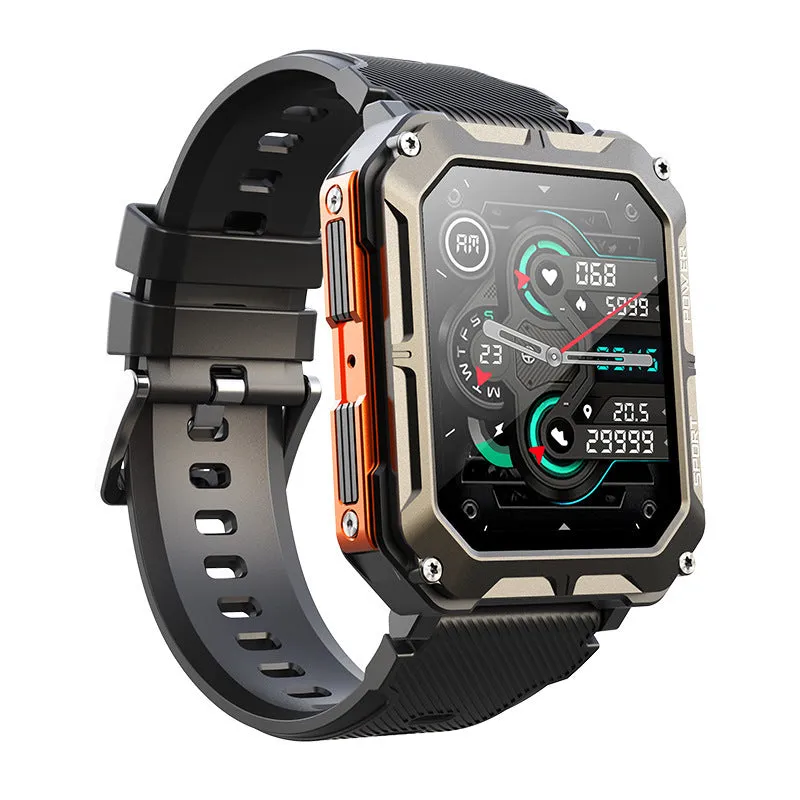 Military green heart rate Bluetooth smart bracelet with TFT screen and touch button on display