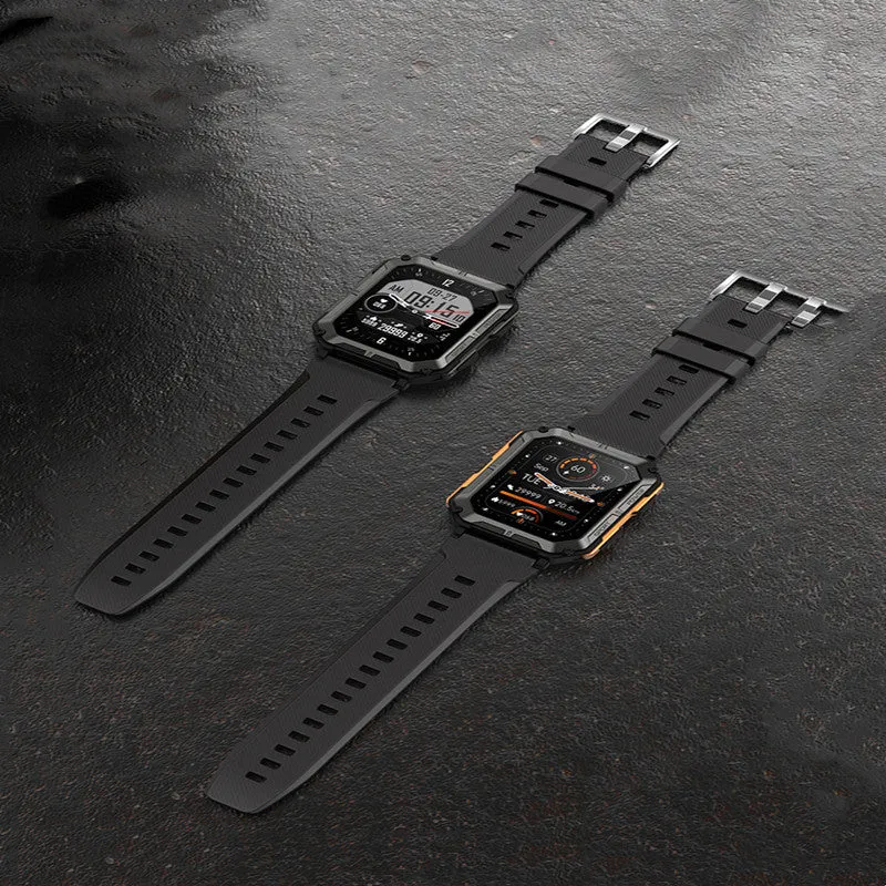 Military green heart rate Bluetooth smart bracelet with TFT screen and touch button on display