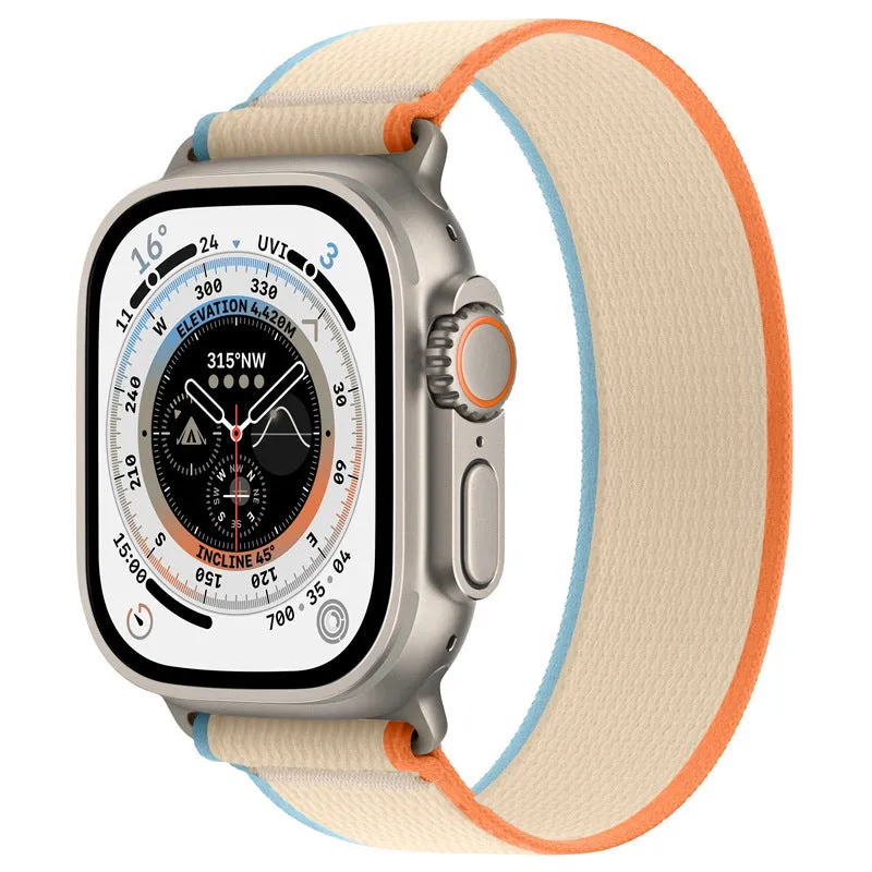 Wild Diameter nylon Apple Watch replacement strap with single ring buckle in multiple colour options.