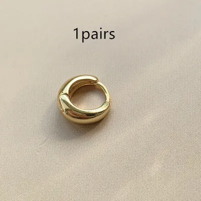 Retro-style geometric water drop earrings for women in gold and silver finishes, showing large, medium, and small sizes.