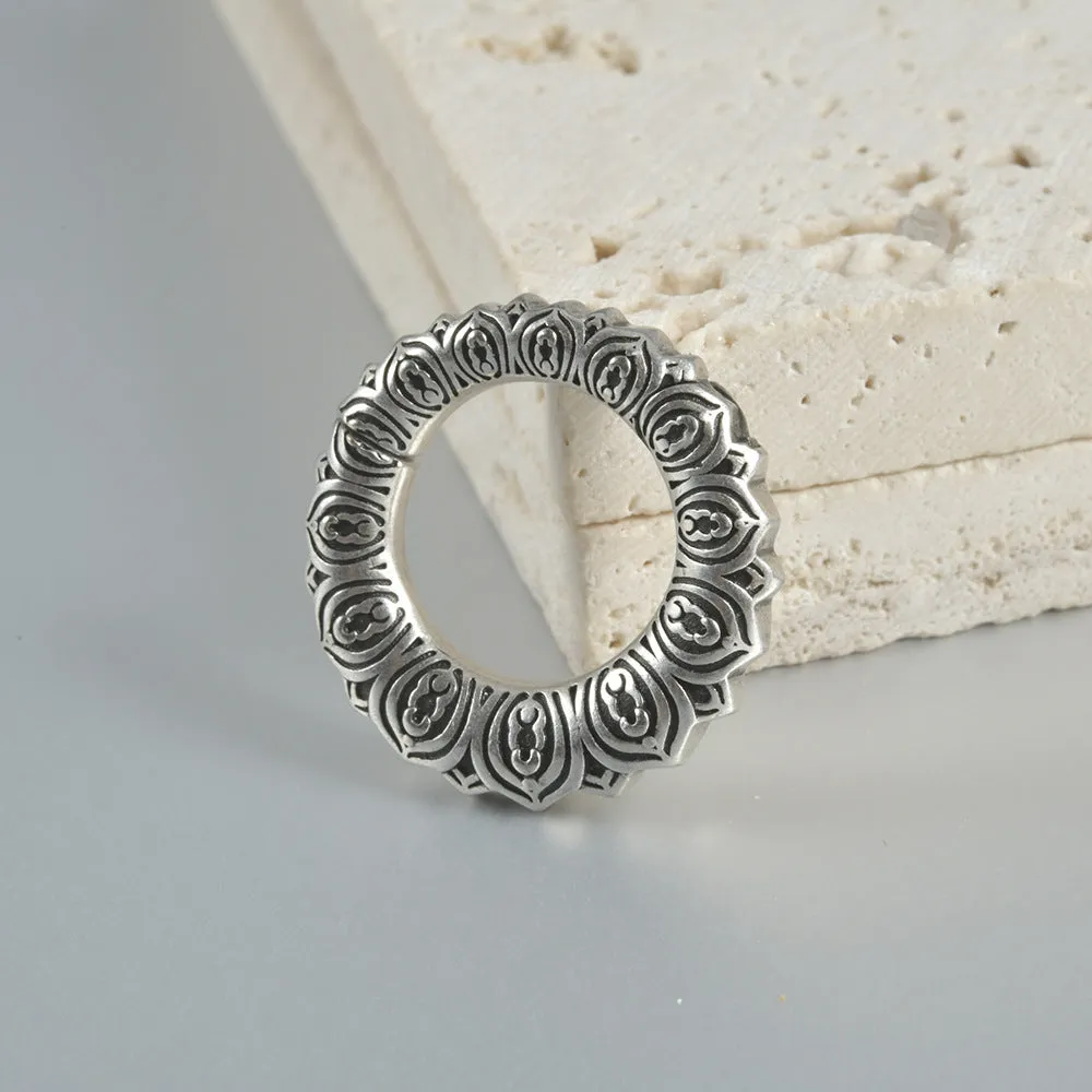Retro geometric magnetic earrings in heart or lotus shape with antique silver or gold finish