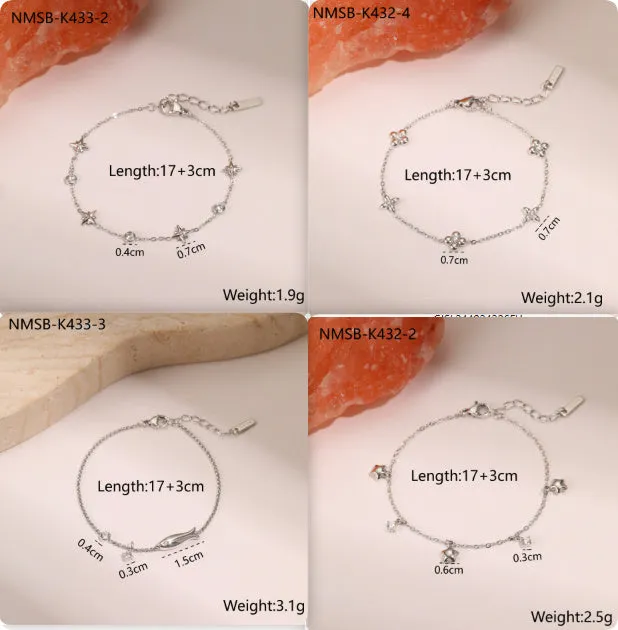 Women's gold-plated stainless steel bracelet with star-shaped zircon pendant