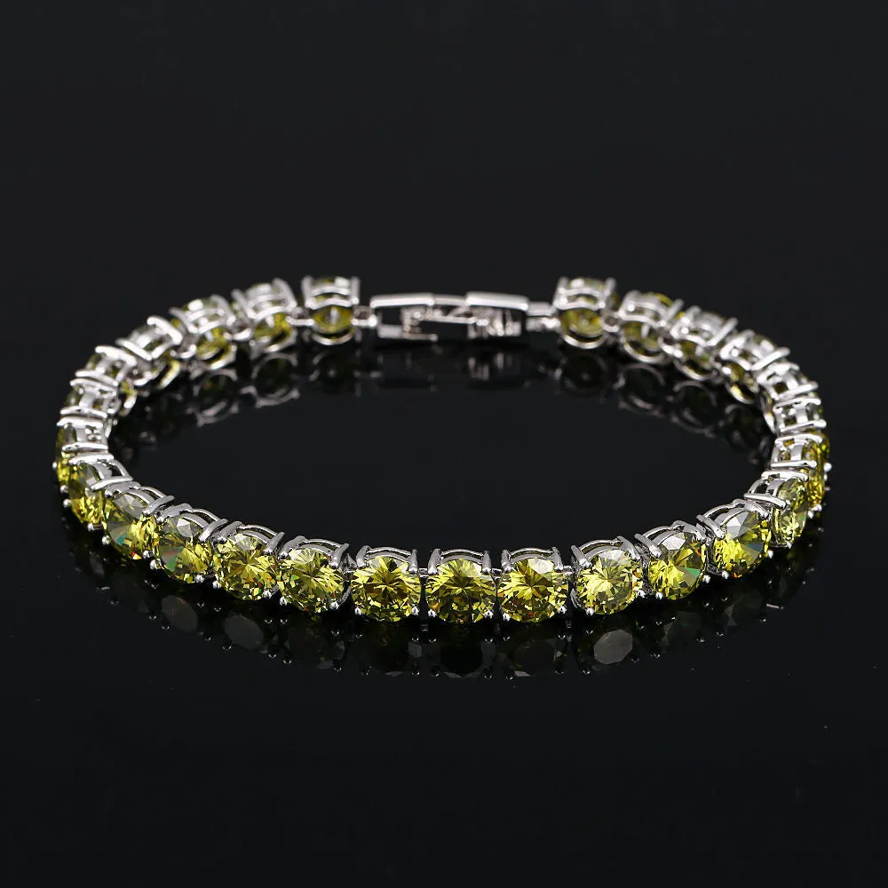 BeaQueen gold-plated CZ crystal ring with artificial gem inlay, 18cm, available in six colours