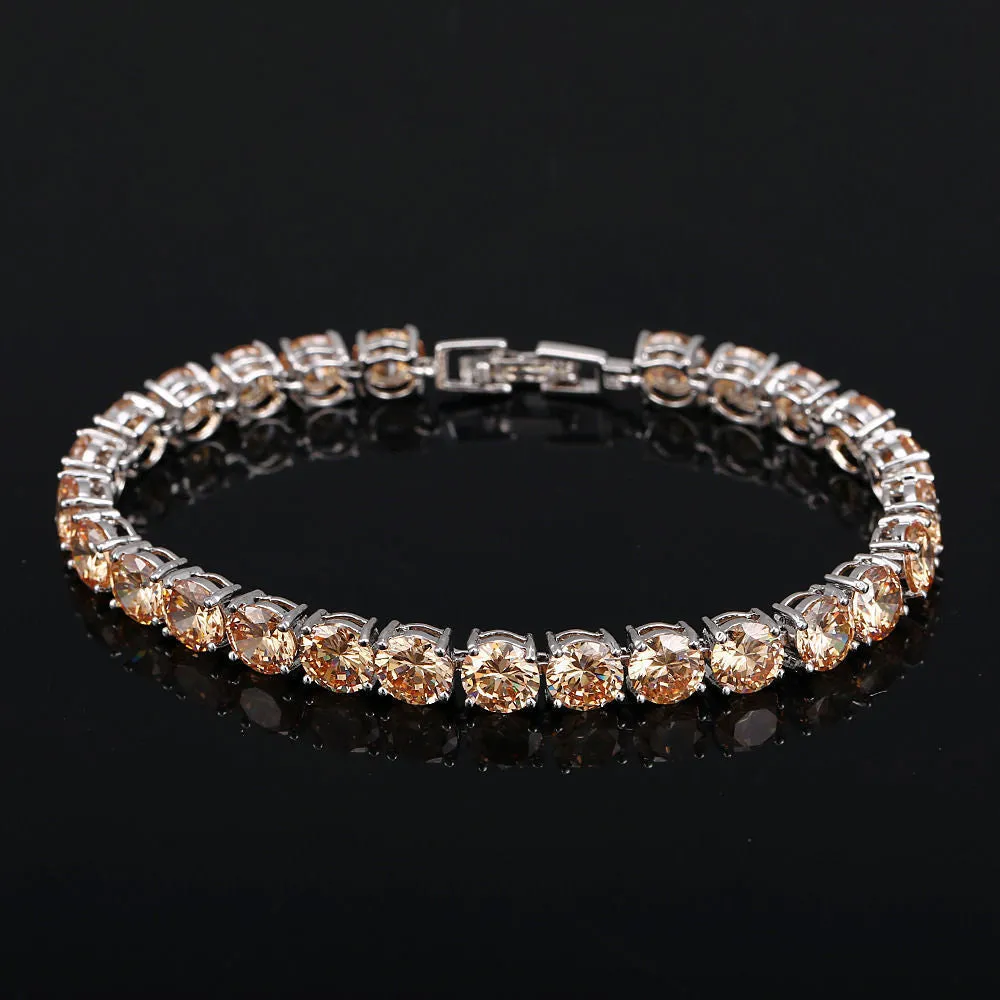 BeaQueen gold-plated CZ crystal ring with artificial gem inlay, 18cm, available in six colours