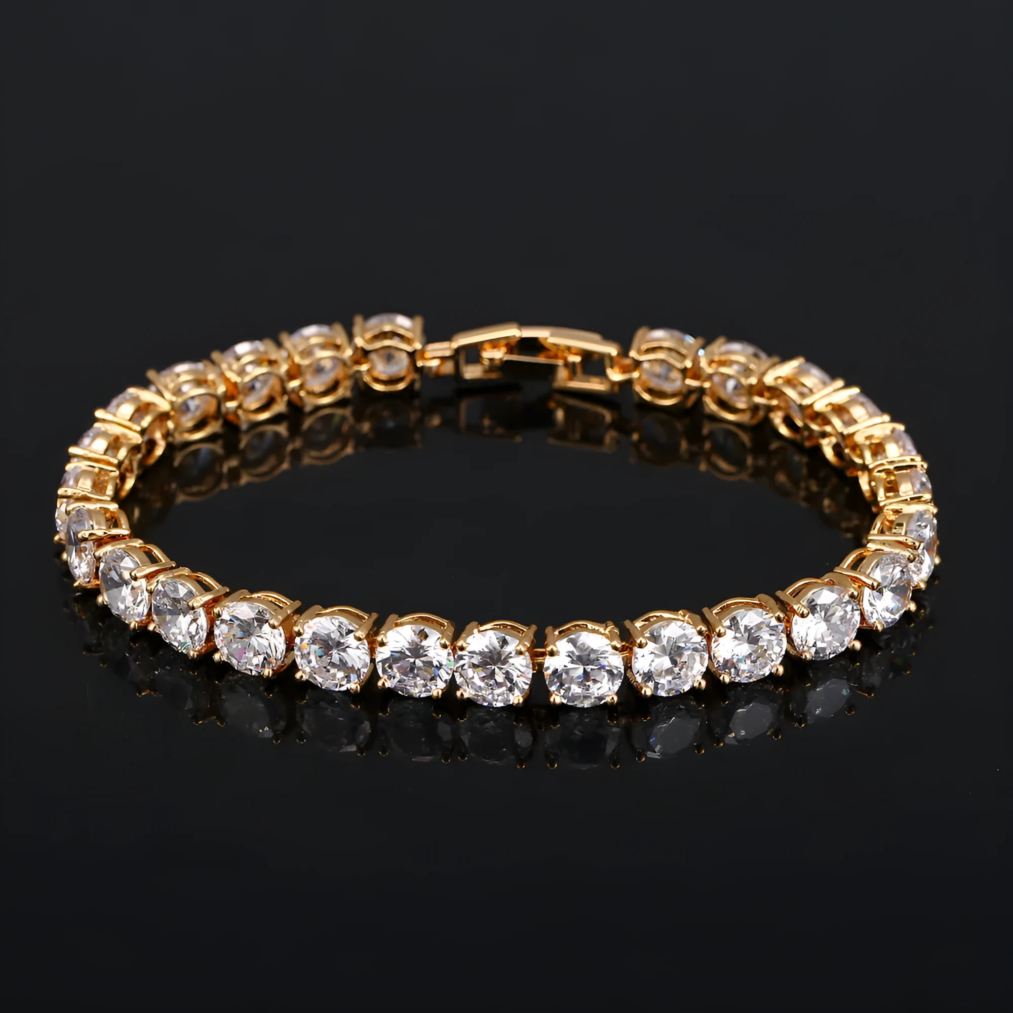 BeaQueen gold-plated CZ crystal ring with artificial gem inlay, 18cm, available in six colours