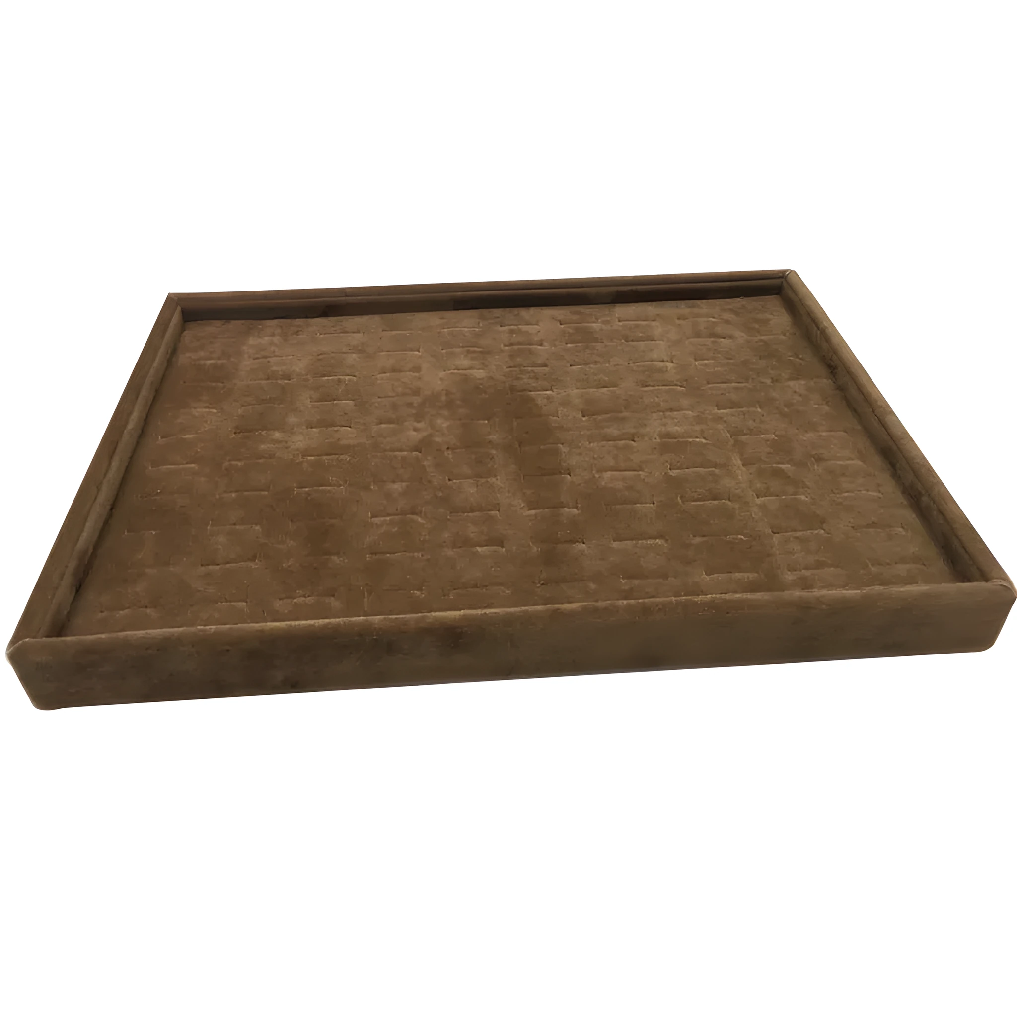 Wooden flannel ring display box with elastic band ring plate in grey for ring storage