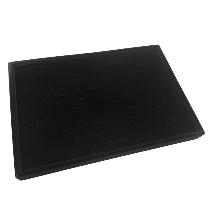 Wooden flannel ring display box with elastic band ring plate in grey for ring storage