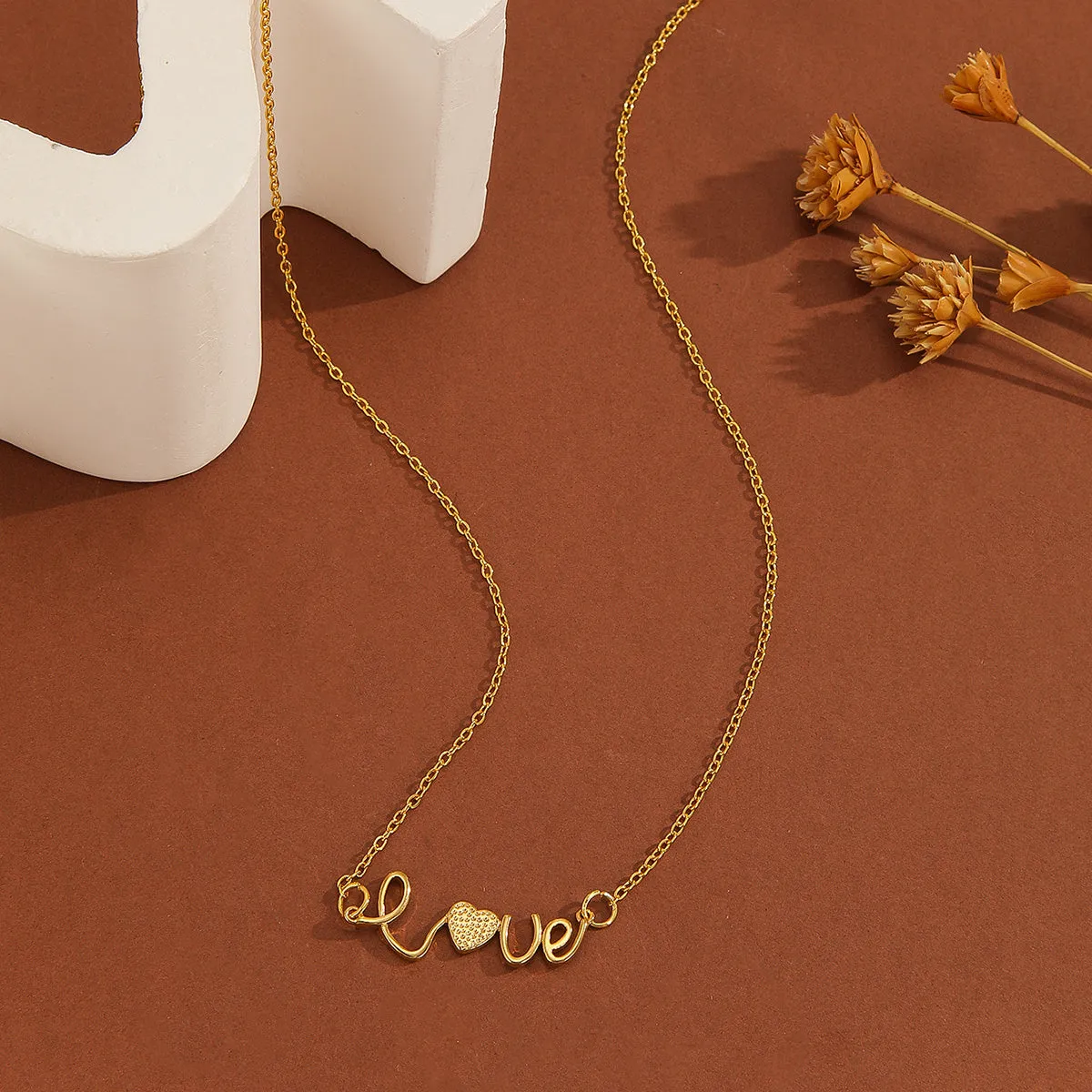 Gold plated copper diamond infinity symbol love pendant necklace with sparkling stones on fine chain